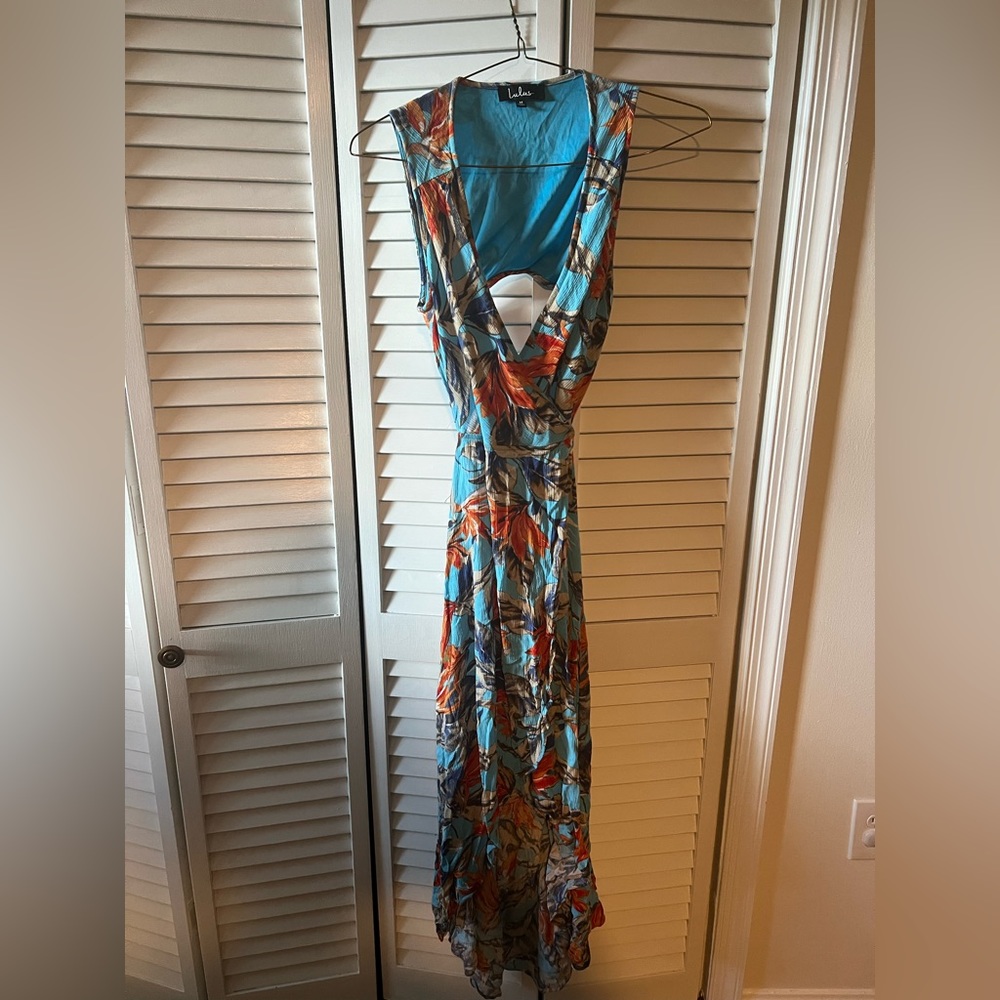 Lulu’s floral wrap dress, size L